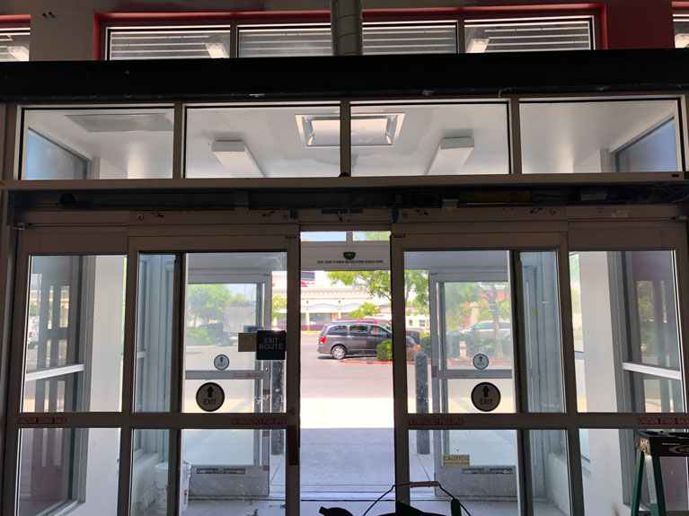 automatic sliding glass door installed for a business in Livermore