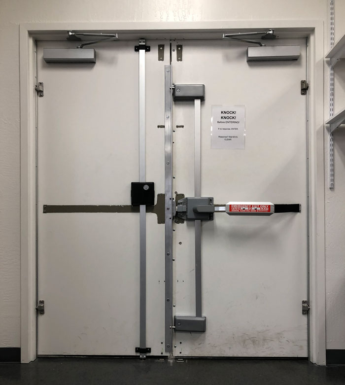 Extremely secure door with multiple safety and security devices