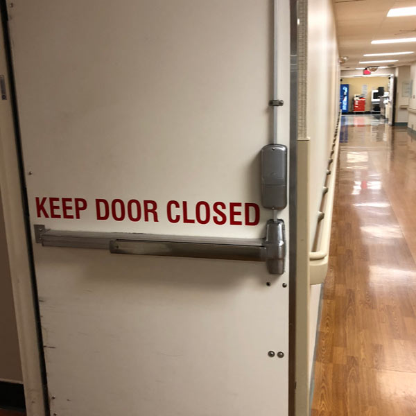 installation of a fire rated door in a medical facility in Fremont