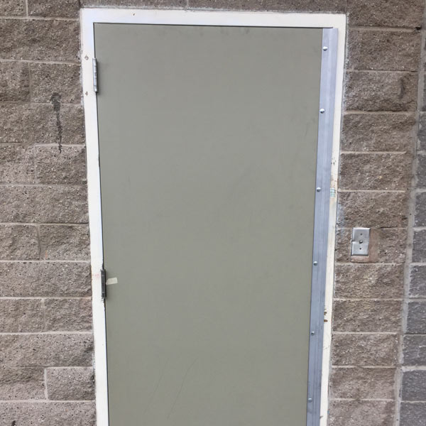 a galvanized steel door