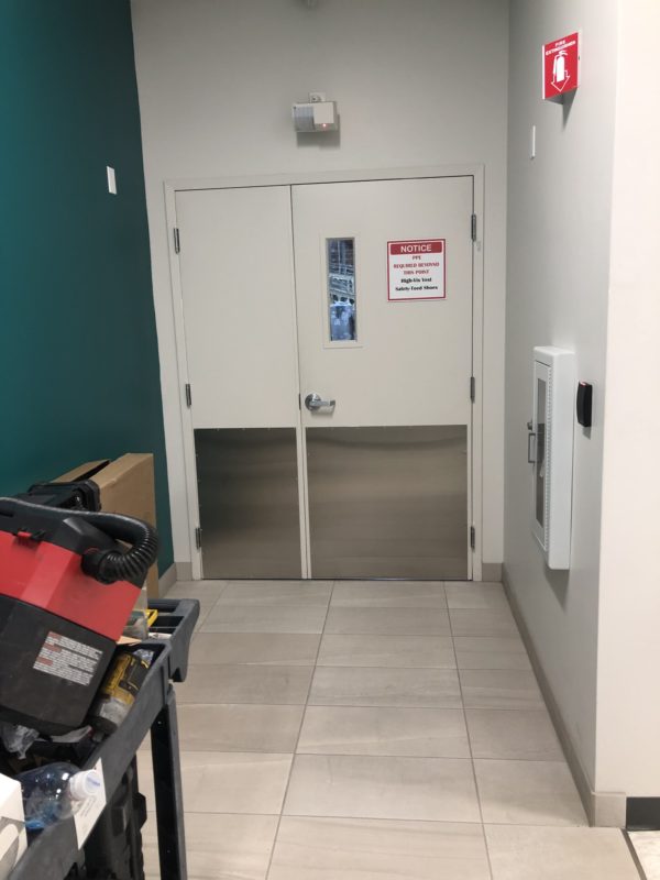 commercial security doors installed inside of hospital