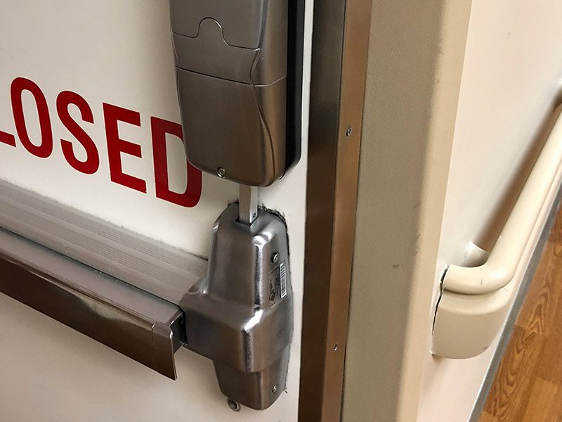 push bar and door closer installation