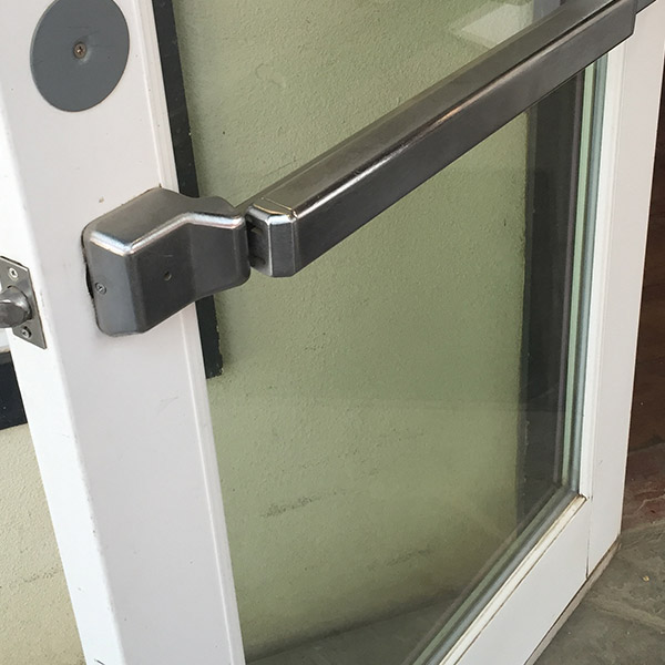 push bar installed on a glass door in Orangevale, CA