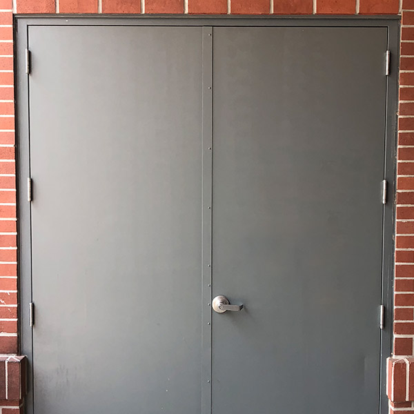double hollow metal doors installed at a bank in Placerville